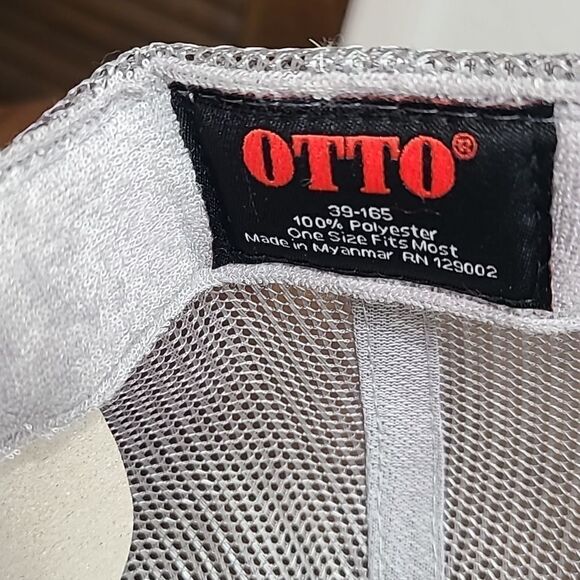 Otto Trucker Unisex Cap with Red, White & Blue Flag Heart on Light Gray, NWOT - Picture 6 of 6